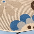 thumbnail image 3 of SAFAVIEH Courtyard Kristopher Floral Indoor/Outdoor Area Rug, 5'3" x 5'3" Round, Natural Brown/Blue, 3 of 8
