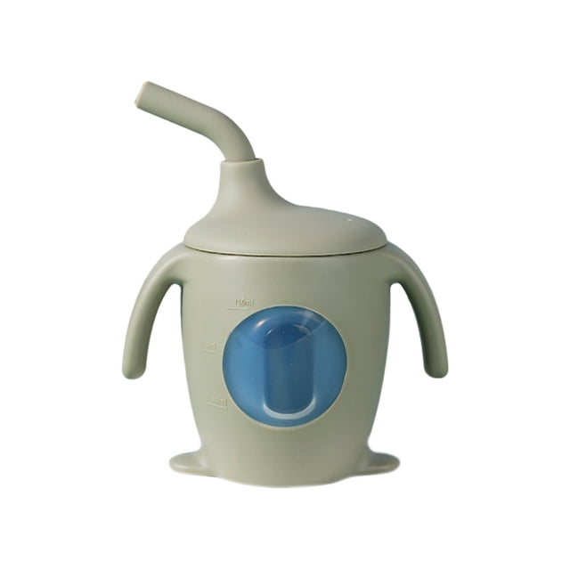Vaso de Silicona con Pajita, Diseño a Prueba de Fugas, Silicona de Grado Alimenticio, Ventana Transparente para Fácil Seguimiento, Duradero y Seguro, Fácil de Limpiar, Capacidad de 180 Ml, A