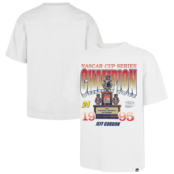 Men's '47  White Jeff Gordon 1995 NASCAR Cup Series Champion Race Day Foundation T-Shirt