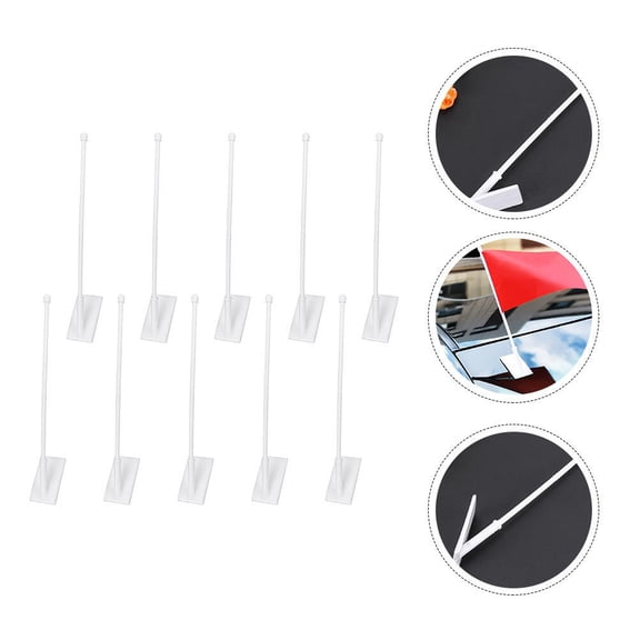 Worgeous 15 Pcs Adhesive Flag Stand Pole Mount Poles for outside House White Decorations