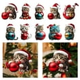 thumbnail image 6 of S SERENABLE Christmas Cat Ornaments Xmas Car Hanging Ornaments Mini Furry Kitten Christmas Tree Ornament for Women Men Festival Bar Hotel, 6 of 8