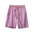 thumbnail image 1 of Mens Shorts, Mens Casual Fashion Drawstring Elastic Waist Solid Side Pockets Short Pants, 1 of 5