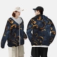thumbnail image 4 of Fotbe Elegant Gold Scrollwork Chaqueta con Protección Solar UPF 50+ para Hombre y Mujer, Camisa con Capucha y Bolsillos-Medium, 4 of 7