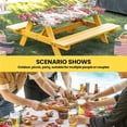 thumbnail image 6 of Cardinal Bird Table Cloths for 8 Foot Rectangle Tables, Winter Poinsettia Pine Cones Berry Wood Patio Waterproof Elastic Fitted Tablecloths, Washable Rectangular Table Cover for Camping, 6 of 8