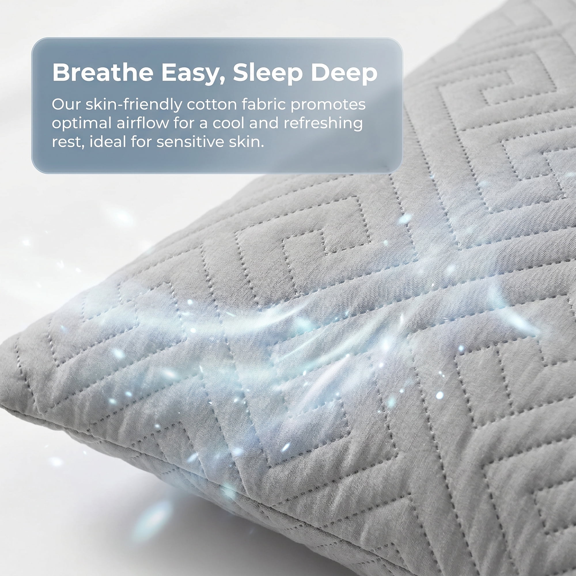 Unique Bargains Breathable Hypoallergenic Polyester Standard-size Pillow Protector Gray