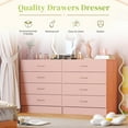 thumbnail image 4 of UBesGoo Pink Chest of Drawers Dresser Wood Organizer Cabinet, 4 Drawer Nightstand Side Table, Furniture for Bedroom, 4 of 18