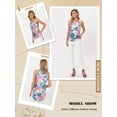thumbnail image 5 of Nlife Women's Floral Print Crew Neck Tank Top, 5 of 8