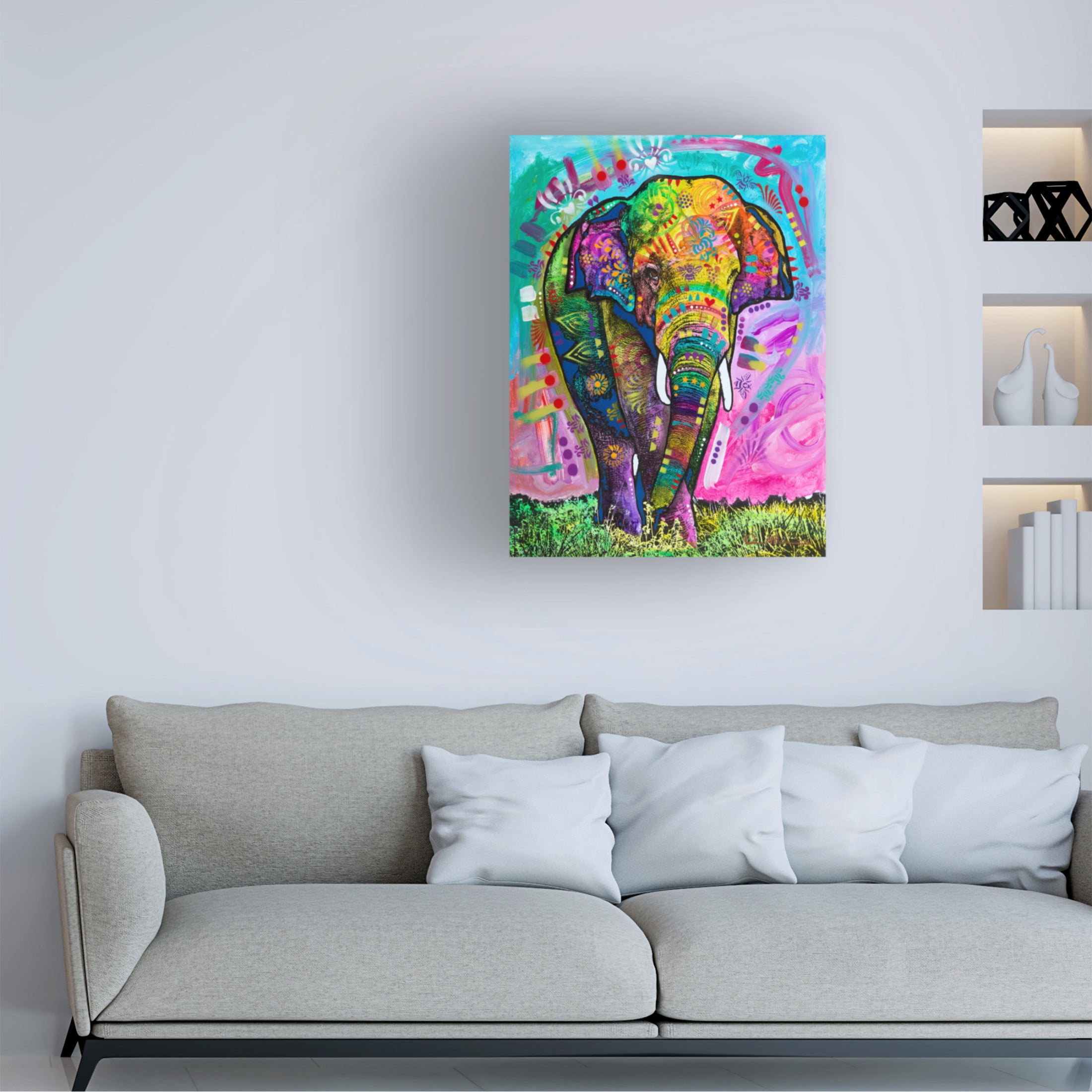Canvas Wall Art - Dean Russo 'Indian Elephant' Wall Art for Living Room, Bedroom, or Office Décor by Trademark Fine Art - 14 x 19 Inches
