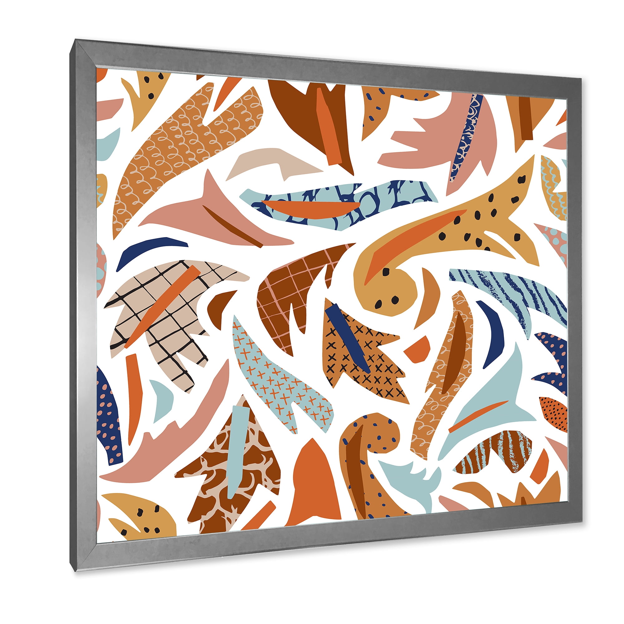 Designart 'Baroque Inspired Stylized Doodles Shapes' Bohemian & Eclectic Framed Art Print