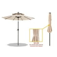 thumbnail image 3 of FLAME&SHADE 9 ft Double Top Solar Powered Outdoor Market Patio Table Umbrella with LED Lights and Tilt, Beige, 3 of 7