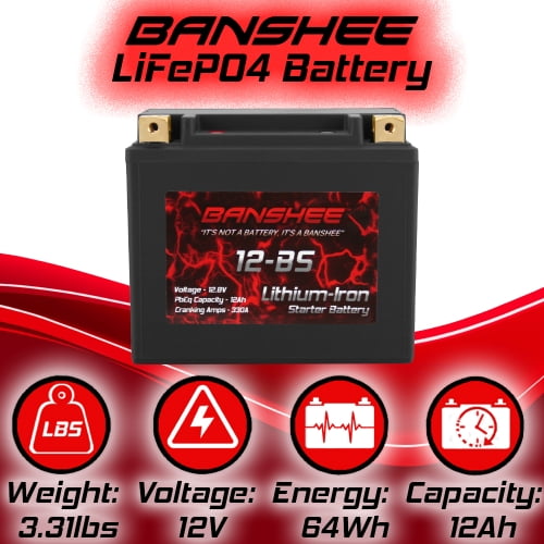 order B7♡ Banshee YTX12-BS Lifepo4 Lithium Motorsports Battery Compatible