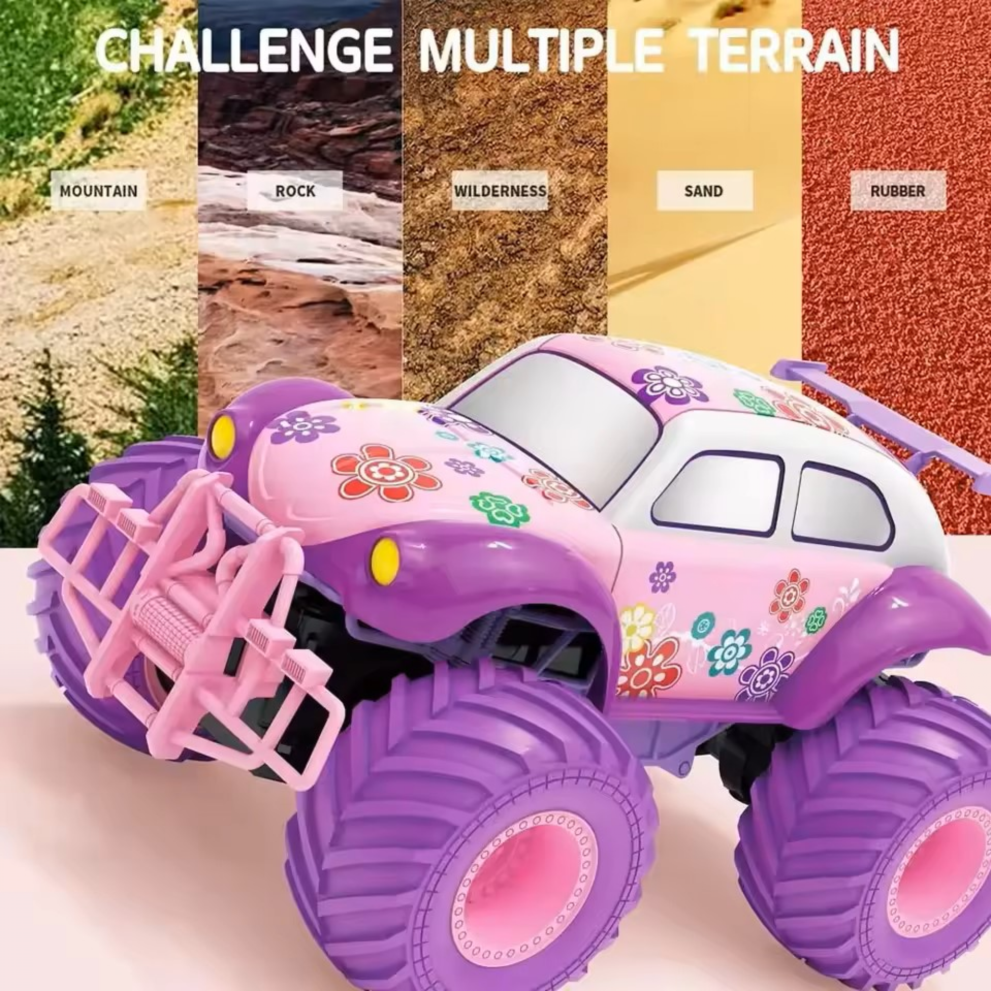 Remote Control Race Truck, Drift Car Toys with Lights Two Batteries for Kids Ages 3-12 Gifts(Red)