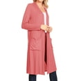 thumbnail image 2 of Women's Casual Loose Fit Side Pockets Solid Soft Lightweight Long Cardigan, 2 of 4