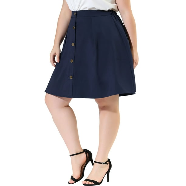 Navy blue skirts plus clearance size