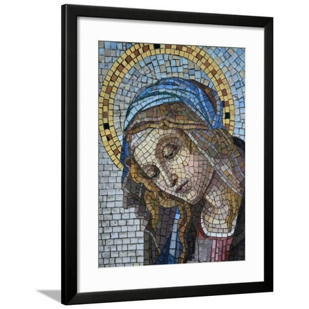 Mosaic of the Virgin Mary, Milano Monumental Cemetery, Milan, Lombardy, Italy, Europe Framed Print Wall Art By Godong