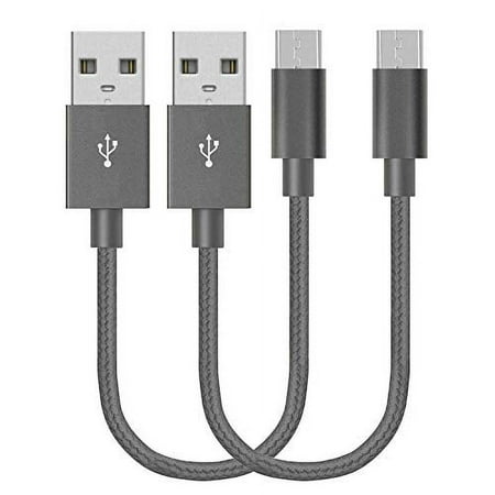 Short Micro USB to USB Fast Charger Cable Cords  High Speed Data and Charging  Nylon Braided  2-Pack 10-Inch  Grey price history on PriceWatchPro