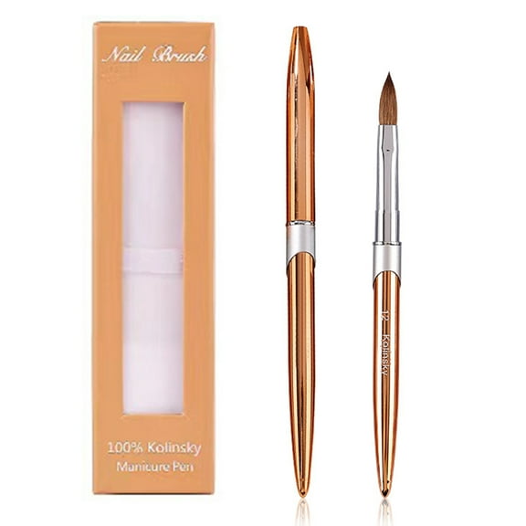 Nail art brush, Metal/Natural hair, 17 cm, Gold