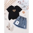 thumbnail image 4 of Jamsmile Toddler Girls Outfits Sets Summer Leopard Print Tshirtss And Denim Skirts Two Piece Playwear Sets For Children Girls, 4 of 4