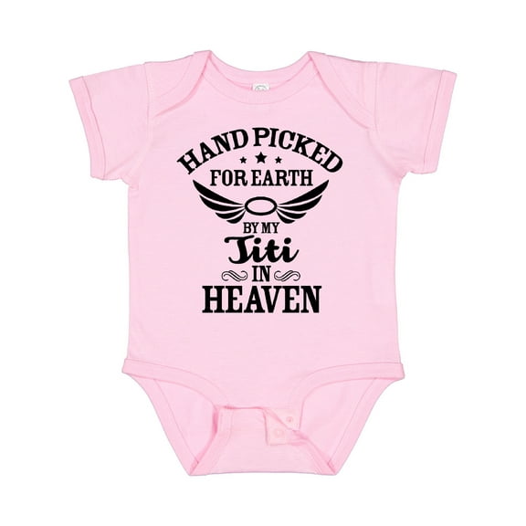 Inktastic Handpicked for Earth by My Titi in Heaven with Angel Wings Boys or Girls Baby Bodysuit