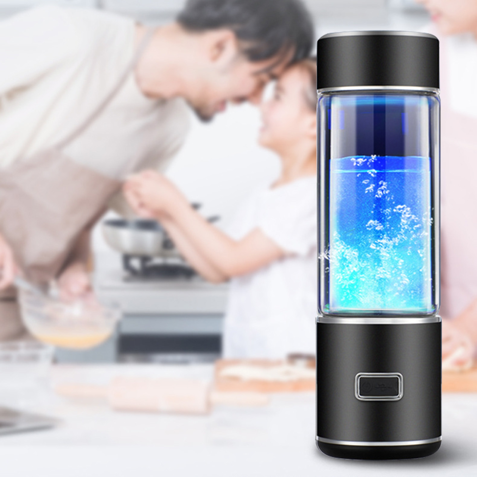 sunsanly 300ML Hydrogen Rich Water Bottle SPE PEM Technology Portable Glass Hydrogen Water Generator Healthy Glass Drinking Cup Birthday Gift