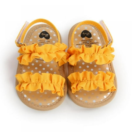 

Infant Baby Girls Soft Sole Summer Sparkle Sandals Flower Shoes Bowknot Candy Princess Dress Flats First Walker Crib Shoes