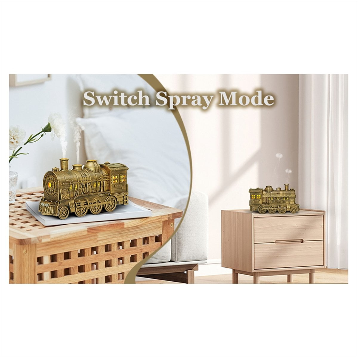 Remote Control Humidifier Train Diffusers for Essential Oils Aroma Diffuser for Bedroom Home US Plug
