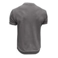 thumbnail image 4 of Men's Crew Neck Short Sleeve Pullover Waffle Knit Shirts Daily Comfortable Fitted Basic T-Shirt-Gray-2XL, 4 of 5