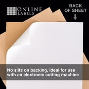 Brown Kraft Sticker Paper, 8.5 x 11 Full Sheet Label, Inkjet or Laser Printer, Online Labels (100 Sheet Pack)