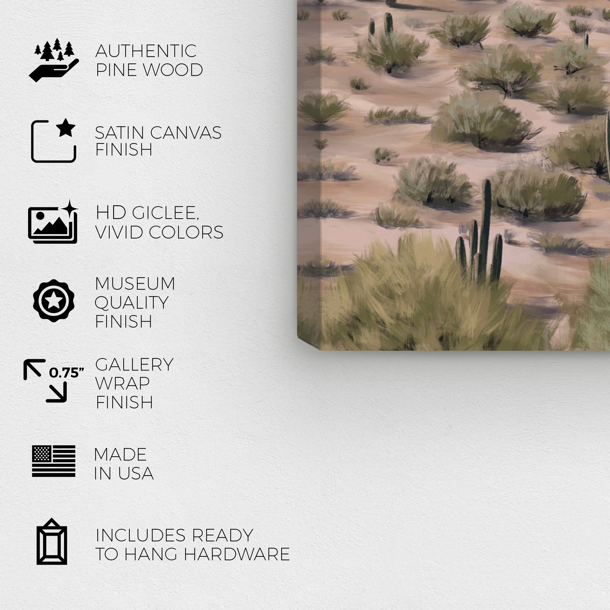 Desert Landscape Nature and Landscape Wall Art Print Brown 24x36