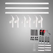 Kojem Universal Fullsize White Van Ladder Roof Rack Steel Cross Bar 3 bar For Chevy Express 1996 UP