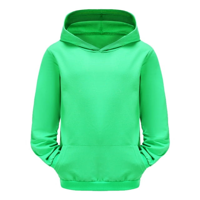 GDREDA Chandails à Capuche Classiques Unis pour Jeunes, Doux, Chandails à Capuche à Enfiler pour Enfants (Vert, 8-9 Ans)