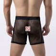 thumbnail image 5 of YueHuiYing Men's Mesh Boxer Briefs Low Rise Stretch Breathable Hollowed Out Solid Color Vent Underpants Open Fly Pouch, 5 of 8