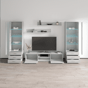 Soho 4 Modern Wall Unit with 16 colors LED lights, White