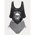 thumbnail image 1 of Traje de Tankini de Talla Extra con Estampado de Calado de Volantes Rosegal  Camisetas sin mangas de talla grande, 1 of 5