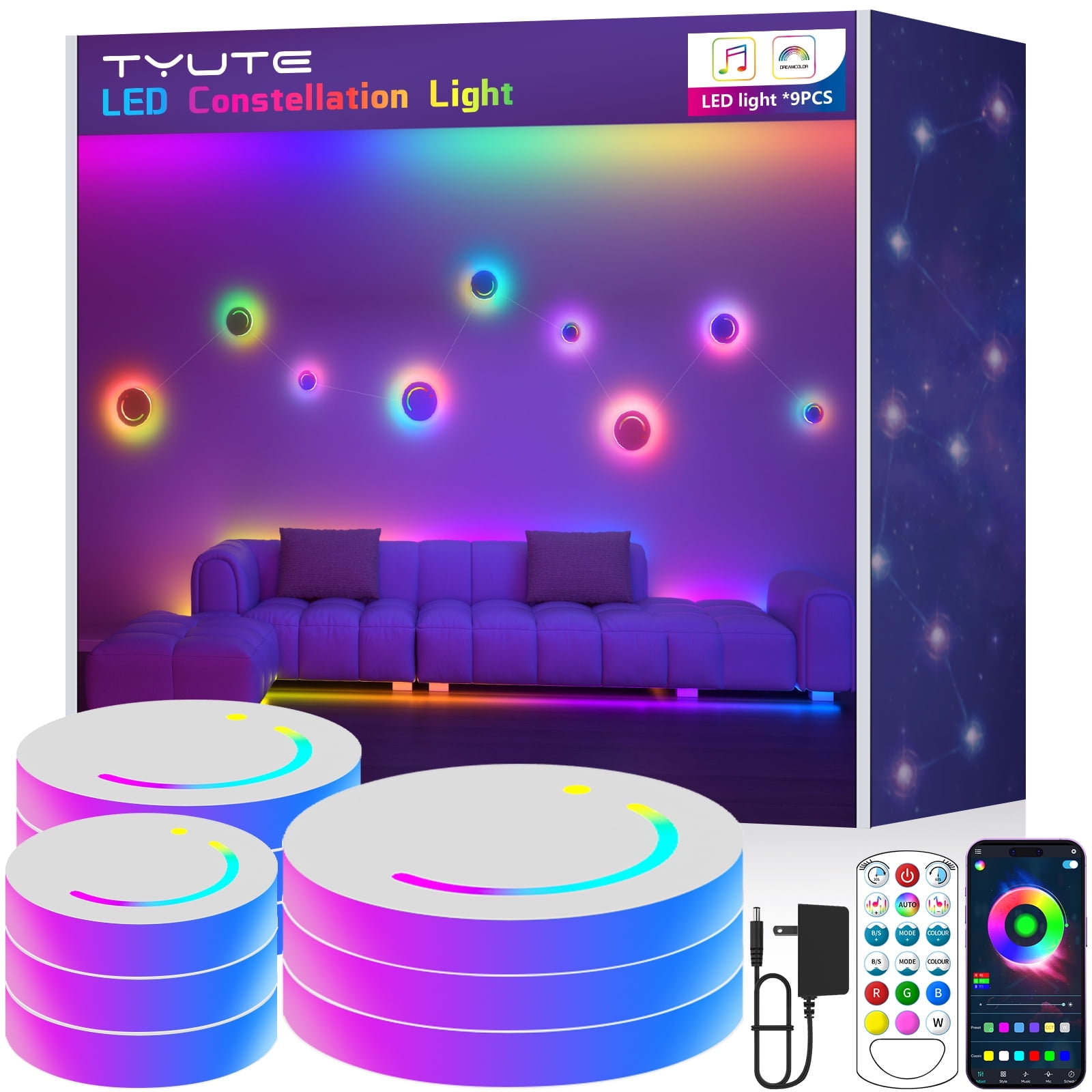 NANOLEAF CANVAS スマーターキット 9ライト Canvas Starter Kit (9 Panels) - NL29-0006SW-9PK | Nanoleaf