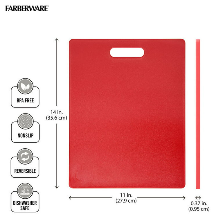 Farberware Large Cutting Board, Dishwasher- Safe Plastic Chopping