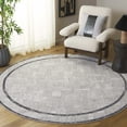 thumbnail image 2 of SAFAVIEH Jade Kingston Bordered Polyester Area Rug, Ivory/Beige Black, 6'7" x 6'7" Round, 2 of 7