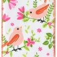 thumbnail image 3 of HOMEFORD Spring Birds Flower Stems Satin Wired Ribbon, 2-1/2-inch, Peach, 3 of 3