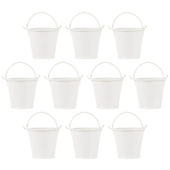 10PCS Mini Tinplate Metal Bucket Premium Balcony Garden Home Decor Mini Bucket