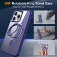 thumbnail image 2 of ELEHOLD Case for iPhone 16 Pro Max, Military Grade Protection Translucent Matte Case with 360° Rotatable Magnetic Ring Stand,Darkblue, 2 of 7