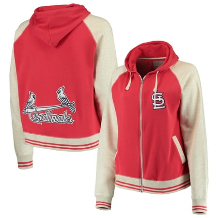 St Clairsville Ohio Zip St. Louis Cardinals Soft as a Grape Women's Plus Size Varsity Raglan Full-Zip Hoodie - Red/Cream ()