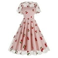 thumbnail image 2 of Été jusqu'à 65 % de Rabais Iumwxz Robe à Col Rond à Manches Courtes pour Femmes Robe en Tulle Tunique à Fermeture Éclair Robe de Princesse Robes à Imprimé de Fruits Robes d'Été pour Femmes Robe Habillée pour Porter à l'Extérieur, 2 of 6