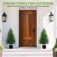 thumbnail image 3 of 3FT Artificial Cedar Topiary Tree with Pot Set of 2 Fake Evergreen Indoor Outdoor Garden Porch  Decor, 3 of 7