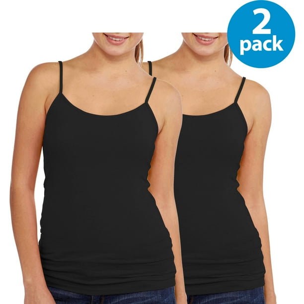 No Boundaries No Boundaries Juniors' Shelf Bra Cami 2 Pack with Adjustable Straps Walmart