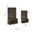 Ameriwood Home Knox County Entryway Bench with Hall Tree in Brown Oak
