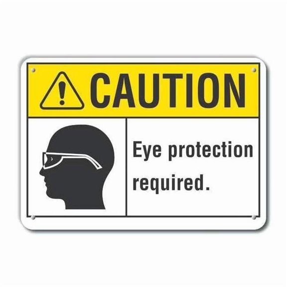Lyle Rflctv Eye Caution Sign,10x14in,Aluminum LCU3-0110-RA_14x10