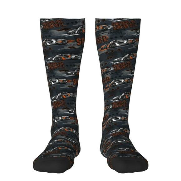 KLL Cool Sports Car Print Women's Men's Ankle Socks 1-pack Casual Athletic Socks for Unisex Adult Moisture-Wicking Socks for Daily Wear/Running/Sport