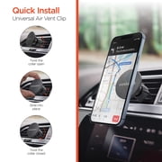 HyperGear Mag Grip Phone Mount Kit with MagSafe Vent, Dash, and Windshield Mounts, Black, 15701