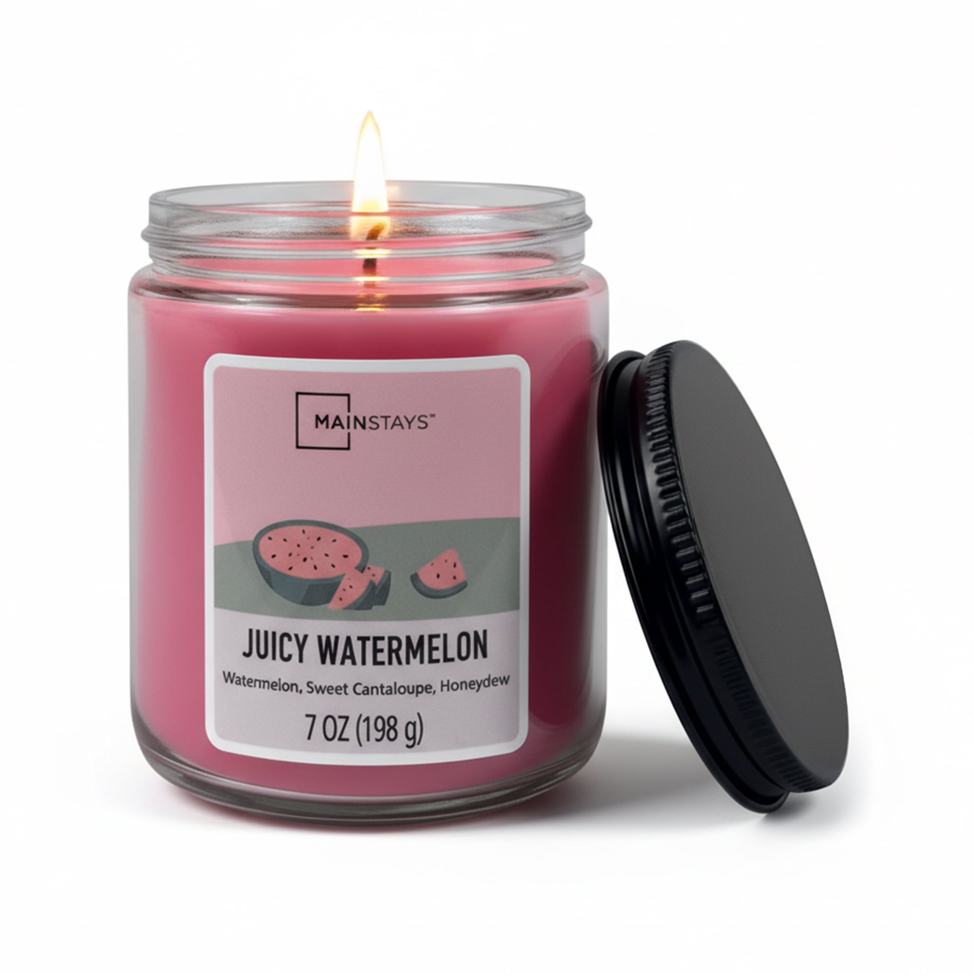 (2 pack) Mainstays Single-Wick Twist Glass Jar Scented Candle, Juicy Watermelon, 7oz.