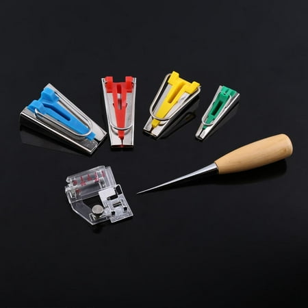 YLSHRF sewing fabric,6pcs Bias Tape Maker Kit 6/12/18/25mm Binding Tool Guide Strip Sewing Quilting